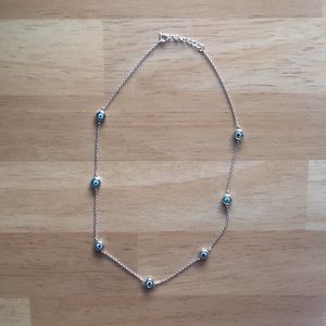 Beautiful 925 evil eye 7 station necklace